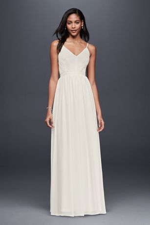 david's bridal chiffon wedding dress