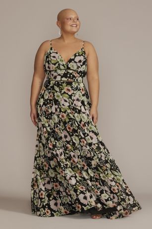 v neck formal maxi dress