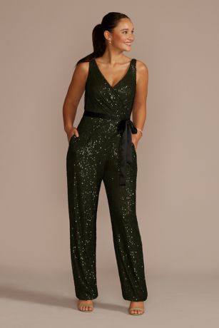 Picture of Allover Sequin V-Neck Tank Jumpsuit
