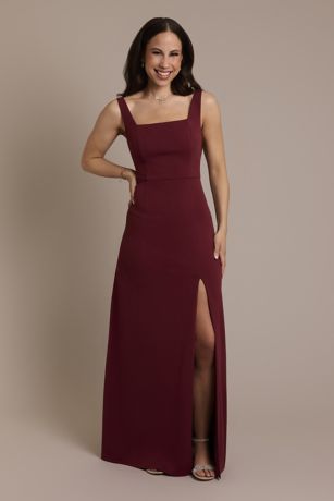 Picture of Twist-Back Satin and Crepe A-Line Dress