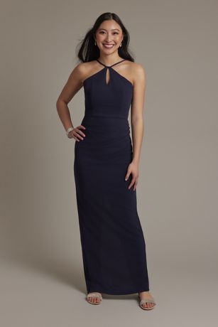 Picture of Crepe Keyhole Halter A-Line Dress