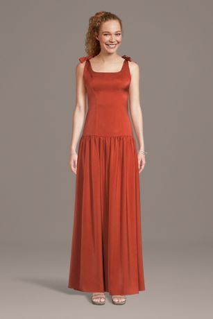Picture of Drop Waist Charmeuse Tank A-Line Dress