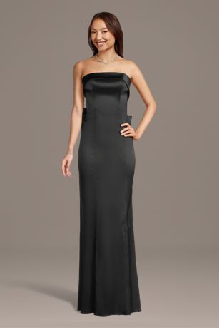 Picture of Strapless Mikado Sheath Dress with Back Bow