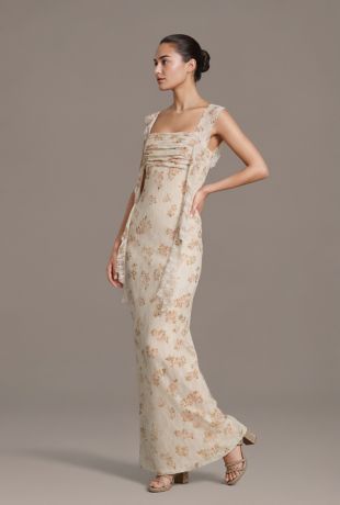 Picture of Floral Print Lace Ruffle Sheath Dress