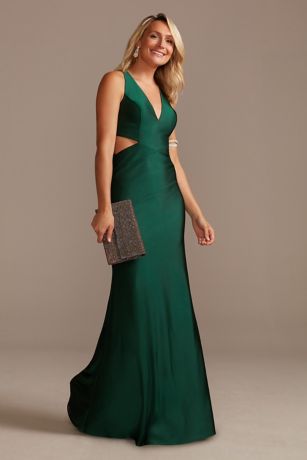 dark olive green prom dress
