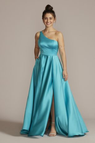 one shoulder satin
