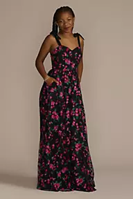 Jules and Cleo Floral Embroidered Sweetheart A-Line
