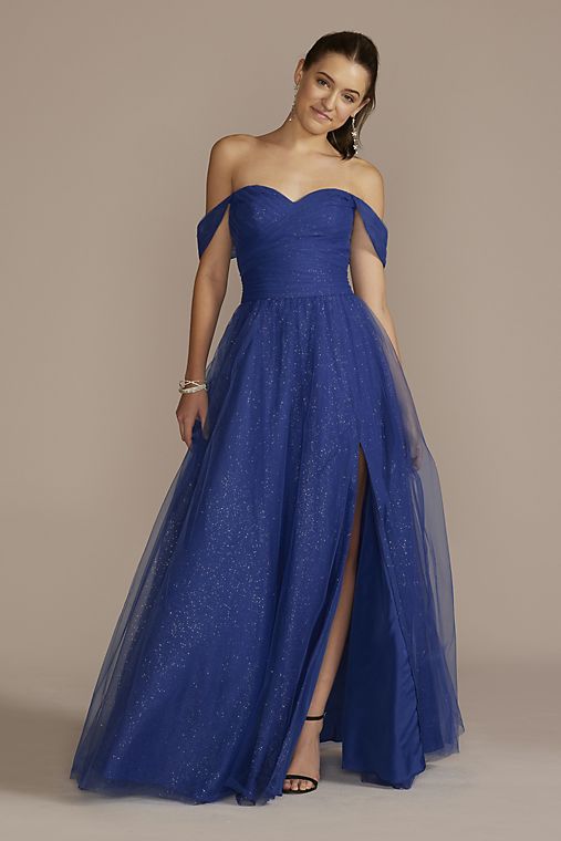Jules and Cleo Off-the-Shoulder Glitter Tulle Ball Gown