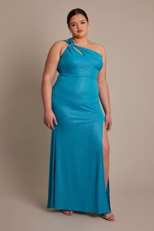 Picture of One-Shoulder Glitter Sheath Dress