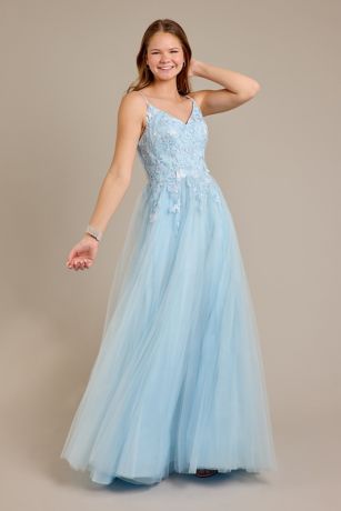 Picture of Beaded Floral Tulle Corset Back Ball Gown