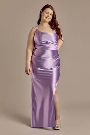 Picture of Sculpting Satin One-Shoulder Sheath Dress