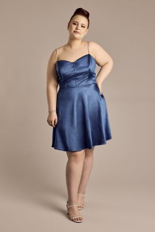 Picture of Corset A-Line Short Dress with Crystal Straps