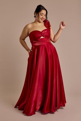 Picture of Organza Ruffled One-Shoulder Ball Gown