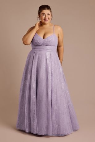 Picture of Glitter Ball Gown with Spaghetti Straps
