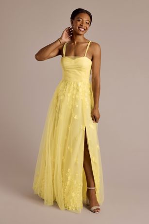 Picture of Convertible Strap Tulle Ball Gown with 3D Flowers