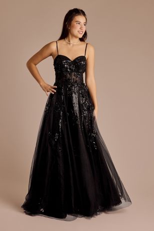 Picture of 3D Floral Sequin Ball Gown