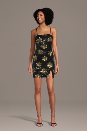 Picture of Sequin Flower Spaghetti Strap Mini Dress