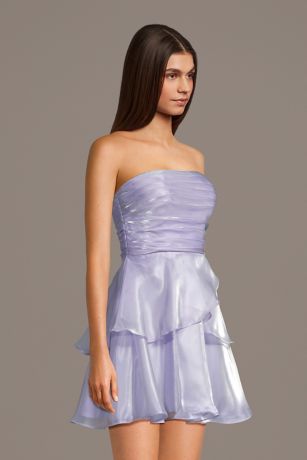 Picture of Strapless Organza Tiered A-Line Mini Dress