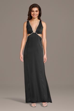 Picture of Crystal Trim Cutout A-Line Dress