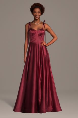 Picture of Satin Sweetheart Corset A-Line Dress