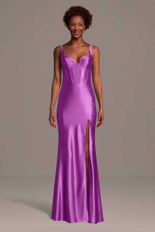Picture of Sculpting Satin Tank Corset Sheath Dress