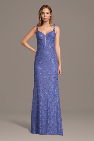 Picture of Lace Sheath Dress with Floral Tendrils