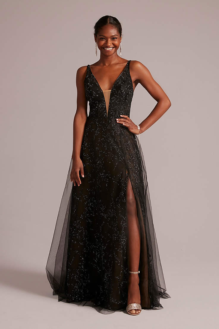 short elegant black prom dress