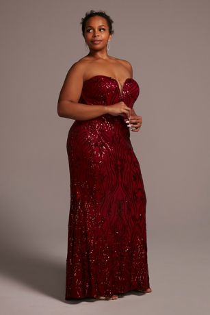 strapless sequin gown
