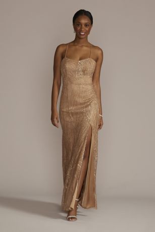 Picture of Metallic Sequined Sheath with Slit