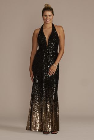 Picture of Illusion Plunge Ombre Sequin Sheath