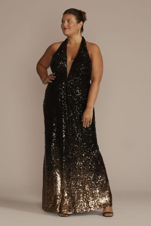 Picture of Illusion Plunge Ombre Sequin Sheath