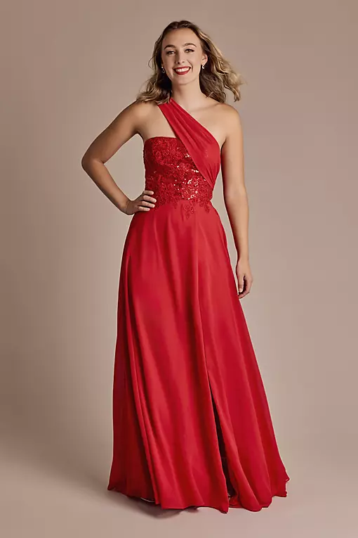 dusty pink maid of honor dress Elegant Long A-line Off-the-shoulder Satin Red Prom Dress