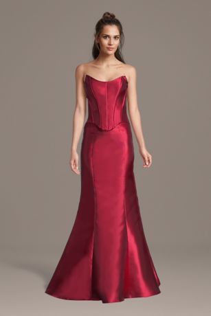 Picture of Two-Piece Strapless Mikado Mermaid Dress