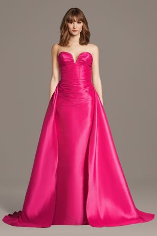 Picture of Strapless Mikado Sheath Dress with Train