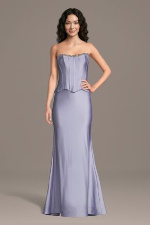 Picture of Jeweled Sculpting Satin Corset Mermaid Dress