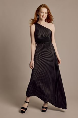 Picture of One-Shoulder Pleated Midi Dress