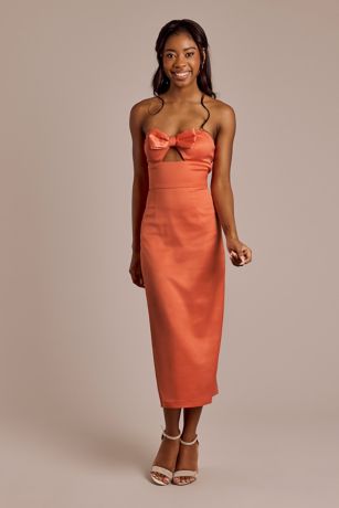 Picture of Strapless Bow Midi Sheath Dress