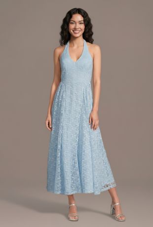 Picture of Lace V-Neck Halter A-Line Midi Dress