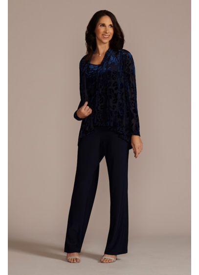 Burnout Velvet Three Piece Pantsuit - The beauty of a pantsuit is threefold: They're