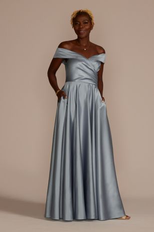Picture of Off-the-Shoulder Sweetheart Satin Ball Gown