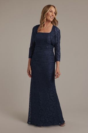 Picture of Ruched Glitter Lace Long Jacket Dress