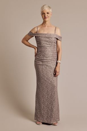 Picture of Off-the-Shoulder Ruched Lace Sheath Dress