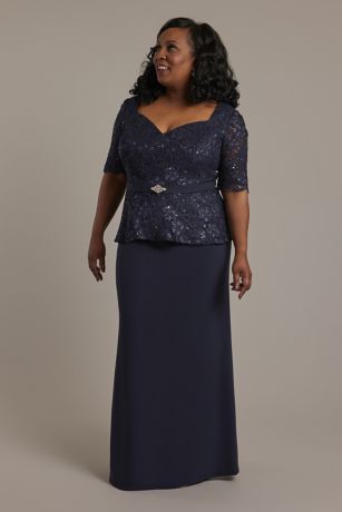 Picture of Glitter Lace Peplum Sheath Dress