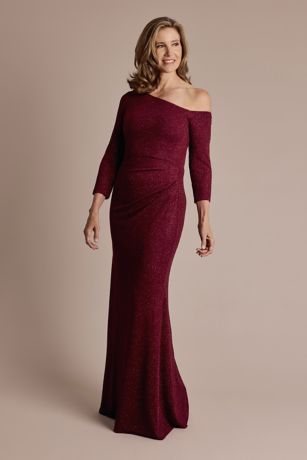 Picture of One-Shoulder Glitter Knit Sheath Dress