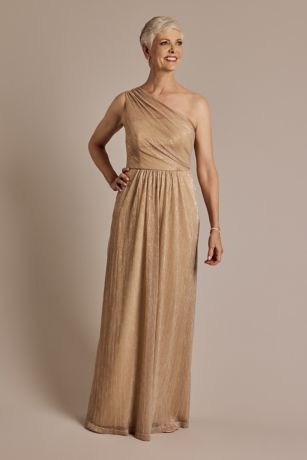 Picture of One-Shoulder Metallic Knit A-Line Dress