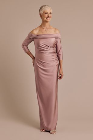 Picture of Off-the-Shoulder Stretch Satin Sheath