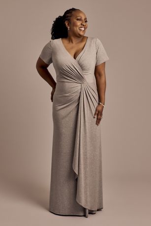 Picture of Twist Front Glitter Knit Sheath Dress