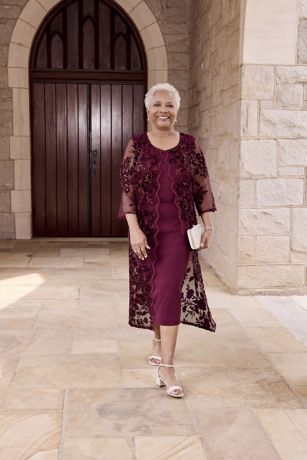 Picture of Sheath Dress with Matching Scalloped Lace Jacket