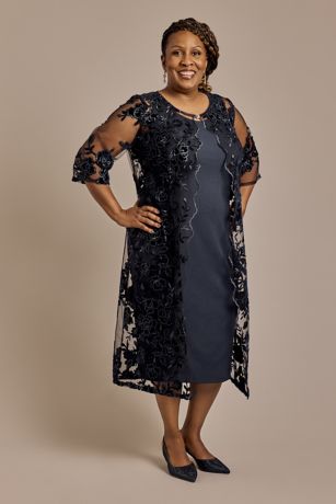 Picture of Sheath Dress with Matching Scalloped Lace Jacket