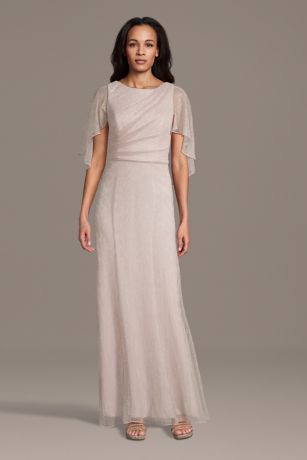 Picture of Plisse Knit A-Line Dress with Attached Capelet